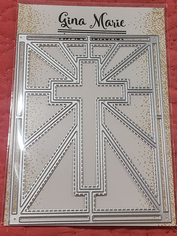 STITCHED CROSS PANEL BKGD DIE - Gina Marie Designs