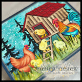 CHICKEN COOP WITH HENS, ROOSTER AND CHICKS DIE SET - GINA MARIE DESIGNS