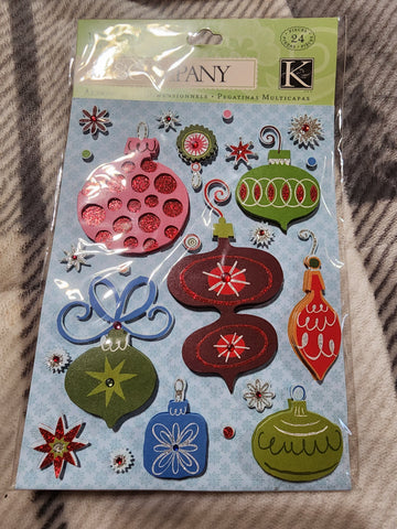HAPPY HOLIDAY ORNAMENT STICKERS - K & COMPANY