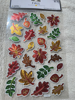 XL SHEET OF FALL FOILED STICKERS