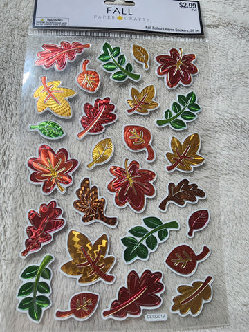 XL SHEET OF FALL FOILED STICKERS