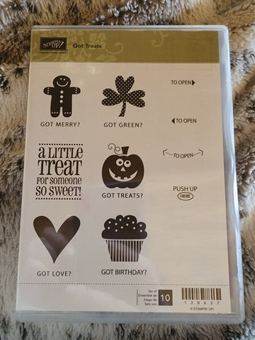 GOT TREATS? - USED STAMPIN UP CLING STAMPS