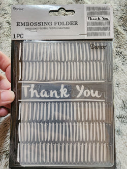 DARICE EMBOSSING FOLDER - THANK YOU LINES