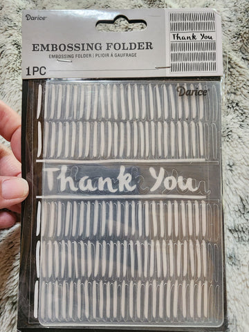 DARICE EMBOSSING FOLDER - THANK YOU LINES