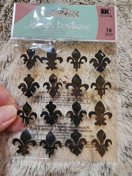 JOLEES BOUTIQUE STICKERS - BLACK FLEUR DI LIS REPEATS