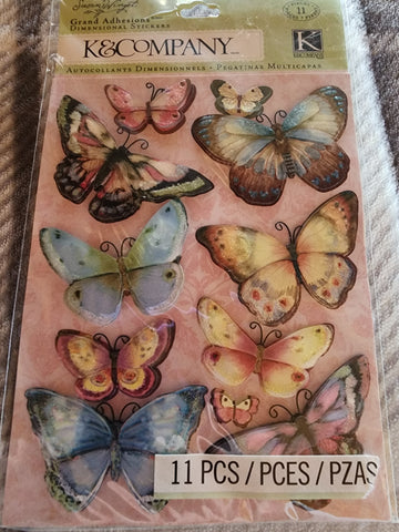FLORAL BUTTERFLY STICKERS - K & COMPANY