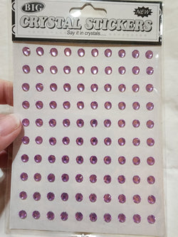 CRYSTAL STICKERS BLING RHINESTONES - PURPLE