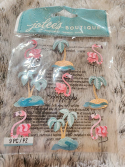 FLAMINGO AND PALM REPEATS - JOLEES BOUTIQUE STICKERS