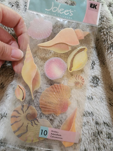 HARD TO FIND Jolee's Boutique Stickers - SPARKLE SHELLS
