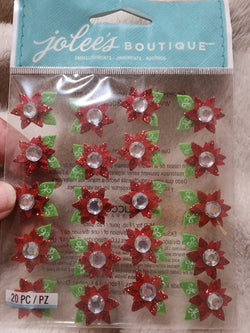HARD TO FIND Jolee's Boutique Stickers - POINSETTIA MINI REPEATS