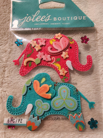 STITCHED ELEPHANTS - Jolee's Boutique Stickers