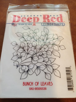 DEEP RED RUBBER STAMPS - BUNCH OF LEAVES