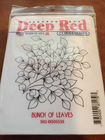 DEEP RED RUBBER STAMPS - BUNCH OF LEAVES