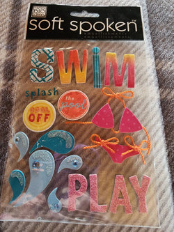 SWIM SUMMER - me & my big ideas SOFT SPOKEN STICKERS