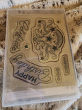 BIRTHDAY BLAST - USED STAMPIN UP CLING STAMPS