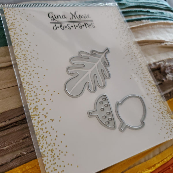 ACORN AND LEAF MINI DIE SET - GINA MARIE DESIGNS