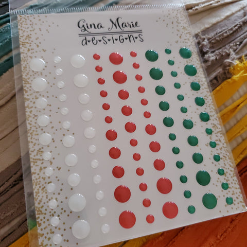 MERRY & BRIGHT CLEAR CHRISTMAS ENAMEL DOTS - GINA MARIE DESIGNS
