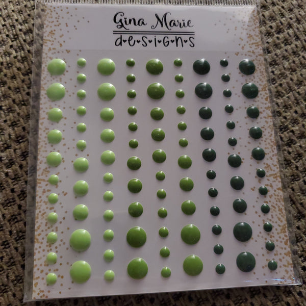 GRASS GREEN GLOSS STYLE ENAMEL DOTS - GINA MARIE DESIGNS