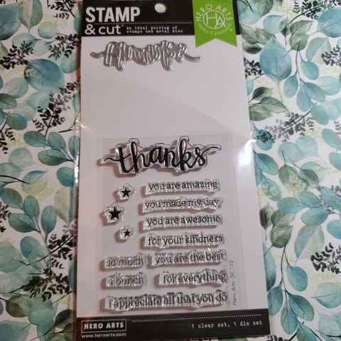 THANKS - Hero Arts Stamp and Cut Die set
