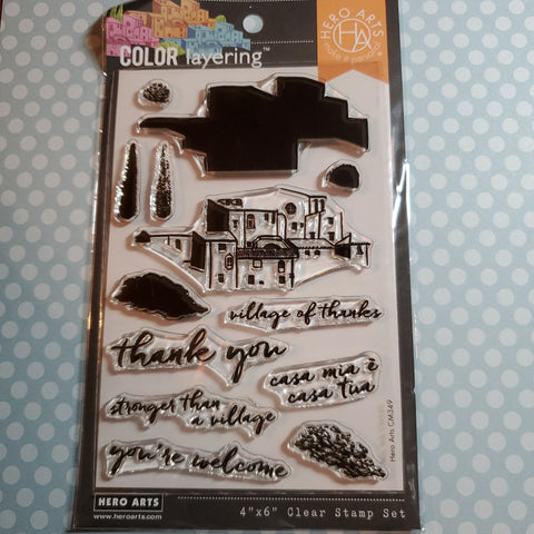 COLOR LAYERING VILLAGE- HERO ARTS CLEAR STAMPS