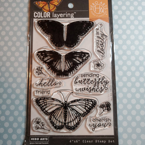 COLOR LAYERING MONARCH BUTTERFLY - HERO ARTS CLEAR STAMPS