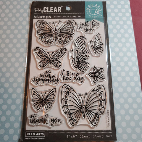 NEW DAY BUTTERFLIES - HERO ARTS CLEAR STAMPS