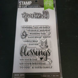 BLESSINGS - Hero Arts Stamp and Cut Die set