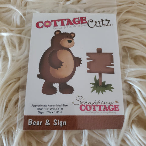 BEAR & SIGN DIE SET - COTTAGE CUTZ