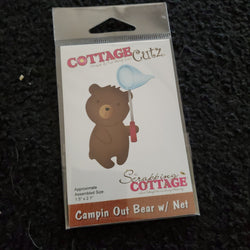 CAMPIN OUT BEAR WITH NET DIE SET - COTTAGE CUTZ