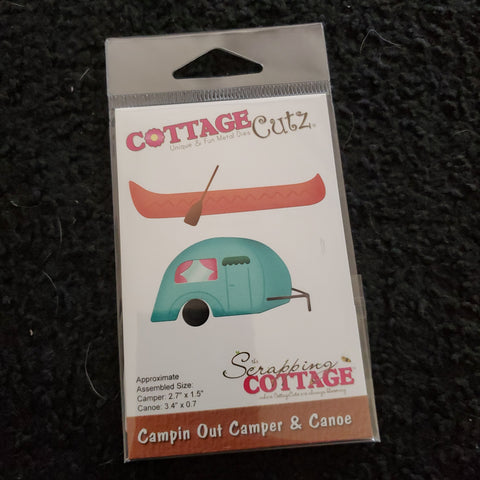 CAMPIN OUT CAMPER & CANOE DIE SET - COTTAGE CUTZ