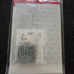 LOVE YOU - 2 EMBOSSING FOLDERS & SET OF STAMPS