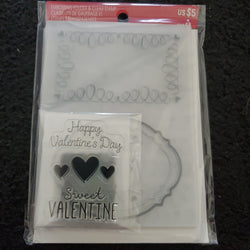 SWEET VALENTINE - 2 EMBOSSING FOLDERS & SET OF STAMPS