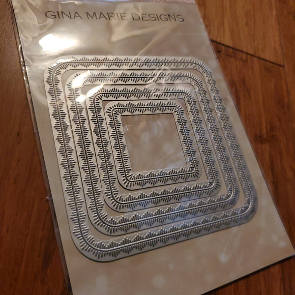 (Old release stock found) UP DOWN STITCH ROUNDED SQUARE DIE SET - GINA MARIE DESIGNS