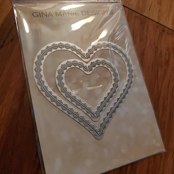 (Old release stock found) UP DOWN STITCH HEART DIE SET - GINA MARIE DESIGNS