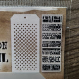 THMM117 GRADIENT DOT AND SQUARE SAYINGS TIM HOLTZ STAMP AMD STENCIL SET