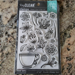 TEACUP FLOWERS - HERO ARTS CLEAR STAMPS