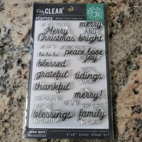 WINTER HOLIDAY MESSAGES - HERO ARTS CLEAR STAMPS