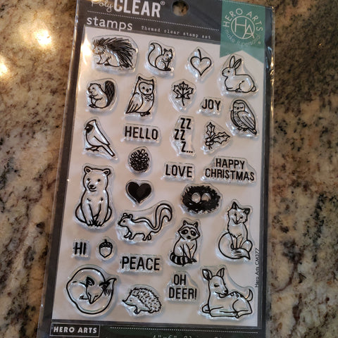WINTER FORREST ANIMALS - HERO ARTS CLEAR STAMPS