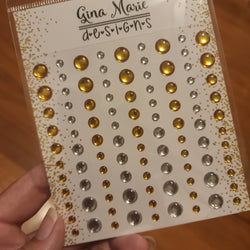 GOLD SILVER MIRROR FOIL - GINA MARIE DESIGNS Enamel Dot Embellishments