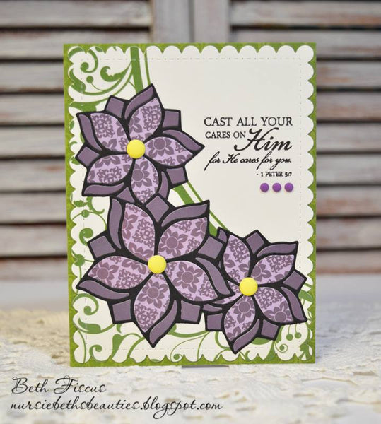 VIOLET PINWHEELS FLOWERS DIES - GINA MARIE DESIGNS
