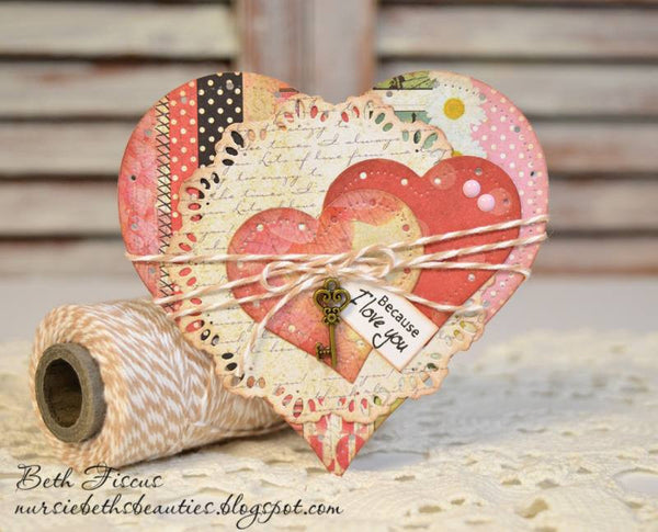 BIG AND LITTLE PIERCED CHAIN HEART DIES - Gina Marie Designs