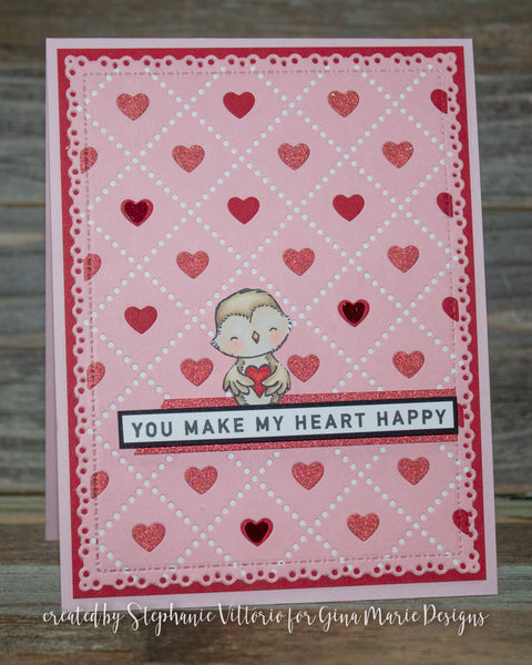 ARGYLE HEART PLATE BKGD DIE - GINA MARIE DESIGNS