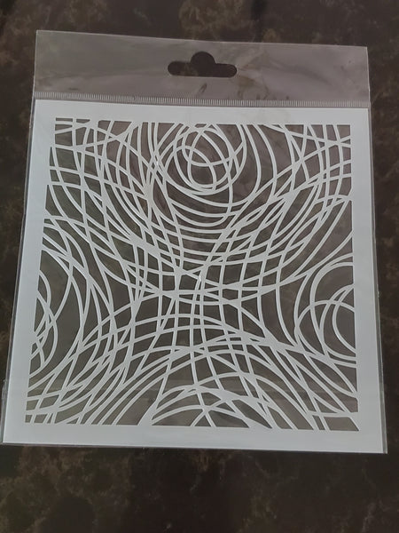 YEAR END SALE - SCRIBBLES 6X6 STENCIL - GINA MARIE DESIGNS