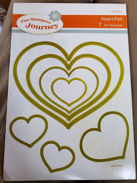 HEART - FELT DIE SET - FUN STAMPERS JOURNEY