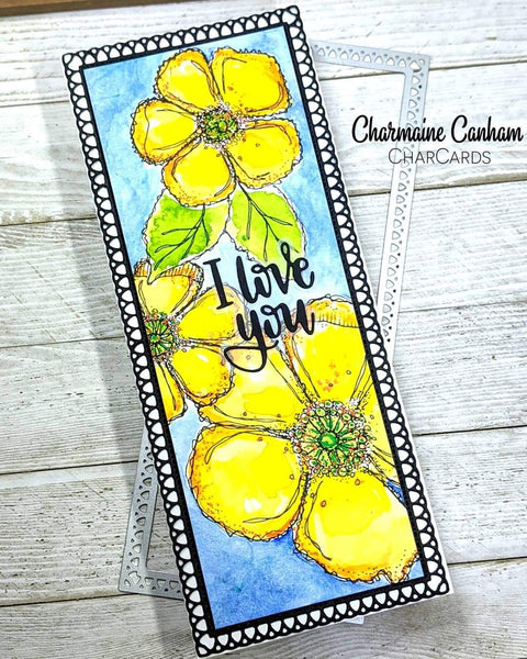 LOOPY RECTANGLE SLIMLINE SLIM LINE DIE SET - GINA MARIE DESIGNS