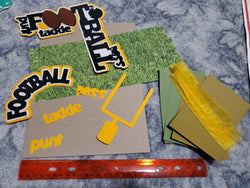 FOOTBALL DIE CUT LOT WITH PHOTO MATTS AND RIBBON