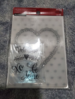 VALENTINE - RECOLLECTIONS STAMP & 2 EMBOSSING FOLDER SET