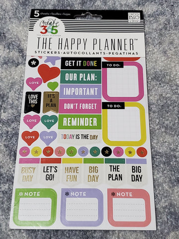 PPS-66 THE HAPPY PLANNER ME AND MY BIG IDEA MULTI STICKER SHEET PACK