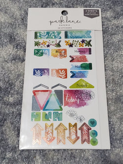 STICKER TAG FLORAL PARK LANE 2 SHEET STICKER PACK