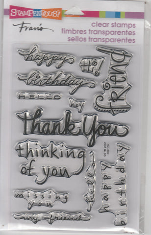 HAPPY MESSAGES - STAMPENDOUS CLEAR STAMPS